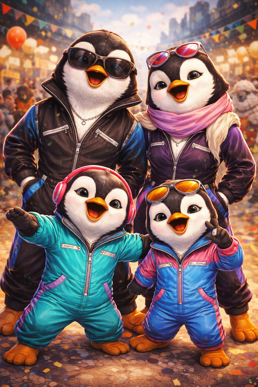 The Warmice Family (Penguin Heads) at Comic Con ZANABIA