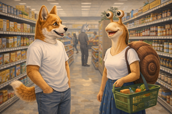 The hypermarket in Zanabia is designed for intention, not coincidence, and yet coincidences still happen there