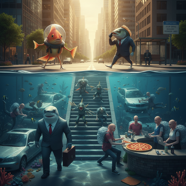 You wake up with gills. Your Tesla is a coral reef. The pufferfish outside your window looks hungry.That is Day One of Flopocalypse Now